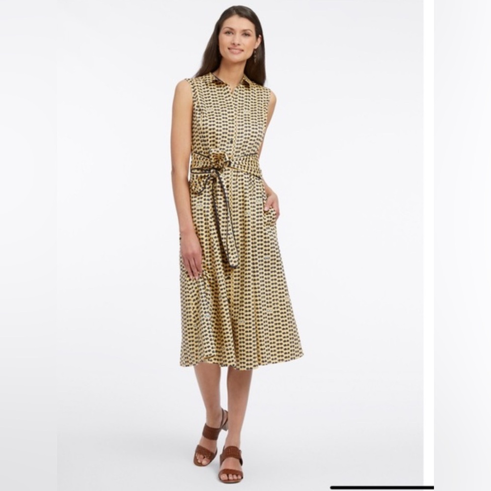 NIC+ZOE Yellow and Black Sunglasses Midi Dress